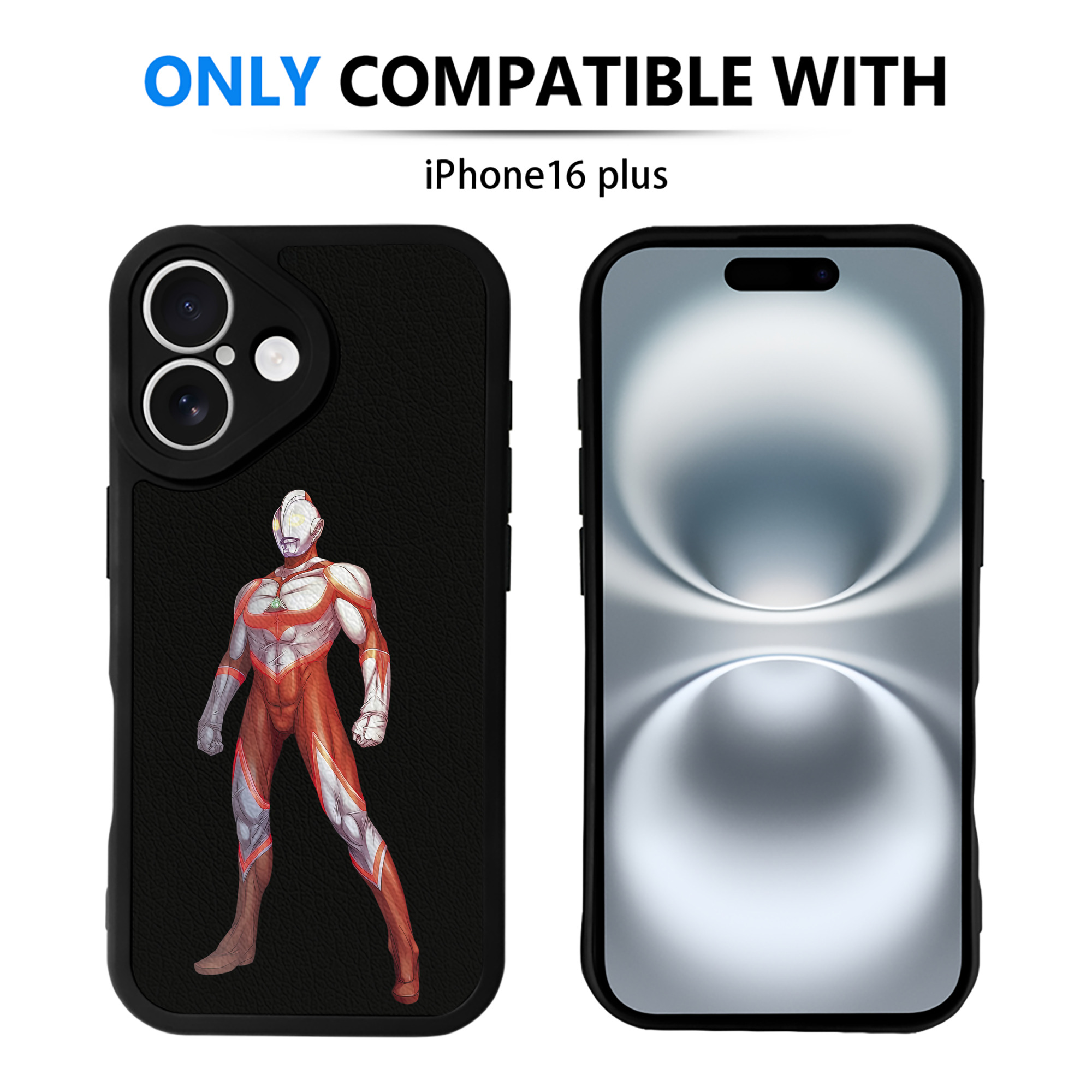 （画像用） ウルトラマン Ultraman 【iPhone 16シリーズ対応】シリコンスマホケース（レザー調） 材質：シリコン